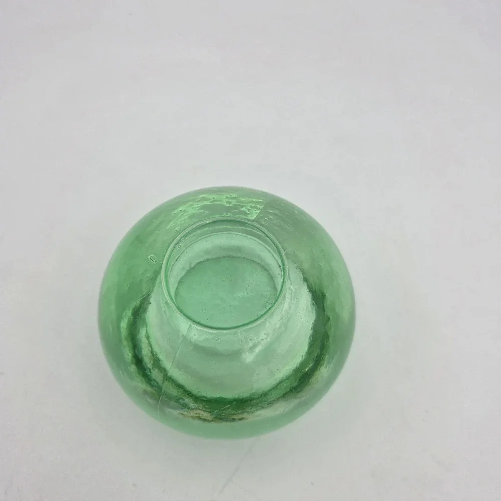 Crate & Barrel Green Glass Votive Tea Light Candle Holder 2.25